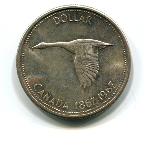 1967 Canada Centennial Silver One Dollar Coin (l37) - Picture 1 of 2